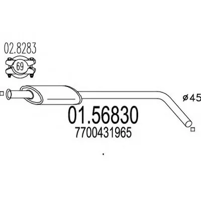 Средний глушитель выхлопных газов MTS купить