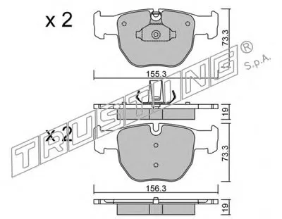 Комплект тормозных колодок, дисковый тормоз TRUSTING купить