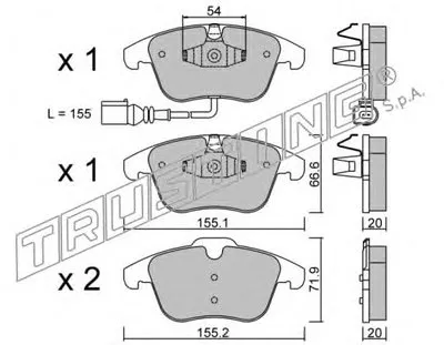 Комплект тормозных колодок, дисковый тормоз TRUSTING купить