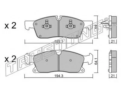 Комплект тормозных колодок, дисковый тормоз TRUSTING купить