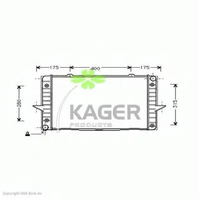 Радиатор, охлаждение двигателя KAGER купить