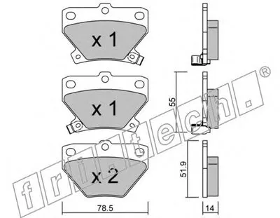 Комплект тормозных колодок, дисковый тормоз fri.tech. купить
