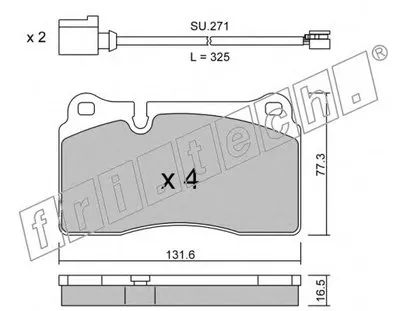 Комплект тормозных колодок, дисковый тормоз fri.tech. купить