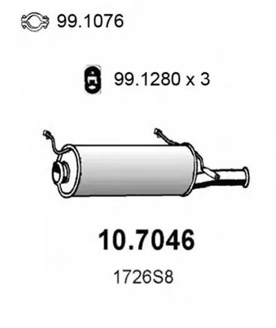 Глушитель выхлопных газов конечный ASSO купить