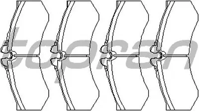 Комплект тормозных колодок, дисковый тормоз TOPRAN купить