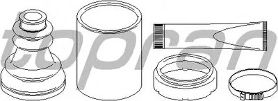 Комплект пылника, приводной вал TOPRAN купить