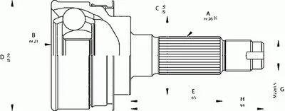 Шарнирный комплект, приводной вал SPIN OPEN PARTS купить