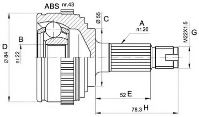 Шарнирный комплект, приводной вал SPIN OPEN PARTS купить