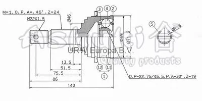 Шарнирный комплект, приводной вал ASHUKI купить