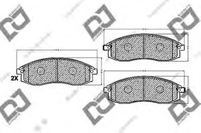 Комплект тормозных колодок, дисковый тормоз DJ PARTS купить