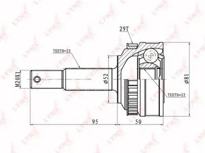 Шарнирный комплект, приводной вал LYNXauto купить