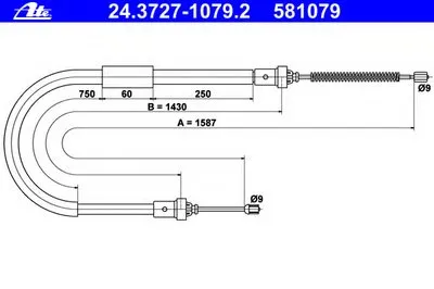 Трос, стояночная тормозная система ATE купить