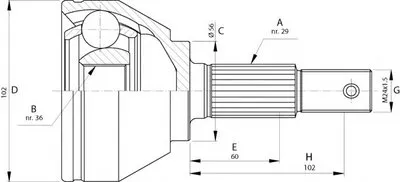 Шарнирный комплект, приводной вал SPIN OPEN PARTS купить