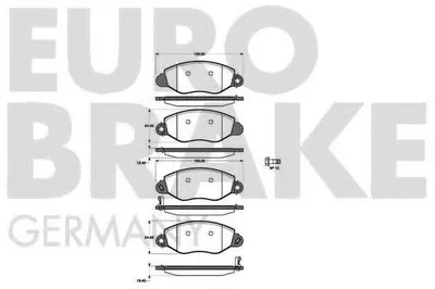 Комплект тормозных колодок, дисковый тормоз EUROBRAKE купить