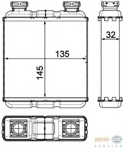 Теплообменник, отопление салона BEHR HELLA SERVICE купить