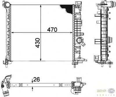 Радиатор, охлаждение двигателя BEHR HELLA SERVICE HELLA купить