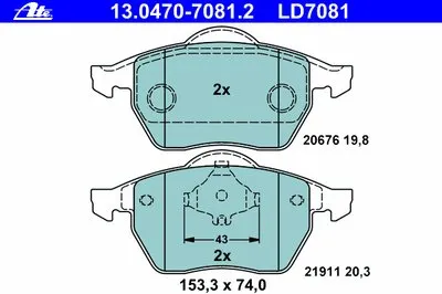 Комплект тормозных колодок, дисковый тормоз ATE Ceramic ATE купить