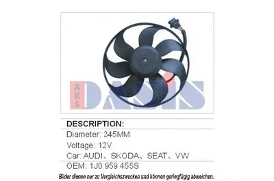 Вентилятор, охлаждение двигателя AKS DASIS купить