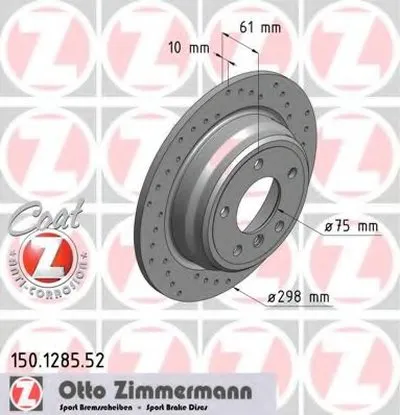 Тормозной диск SPORT BRAKE DISC COAT Z ZIMMERMANN купить
