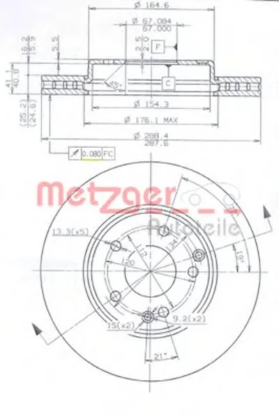 Тормозной диск HIGH CARBON / AP METZGER купить