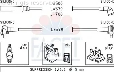 Комплект проводов зажигания FACET купить