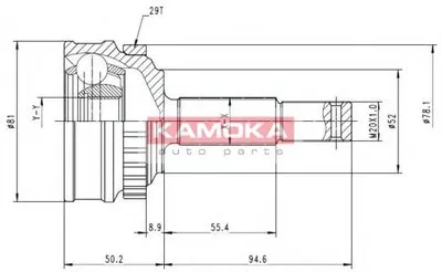 Шарнирный комплект, приводной вал KAMOKA KAMOKA купить