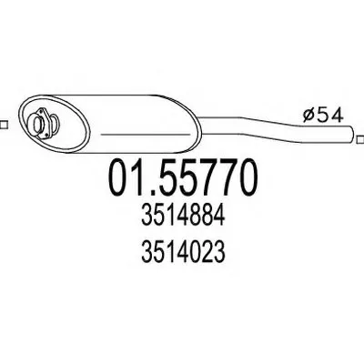 Средний глушитель выхлопных газов MTS купить