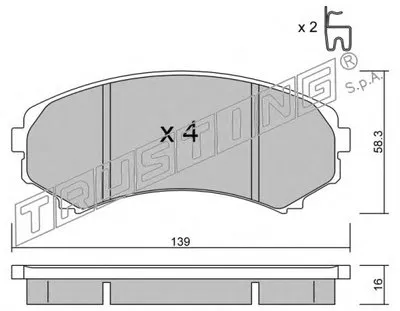 Комплект тормозных колодок, дисковый тормоз TRUSTING купить