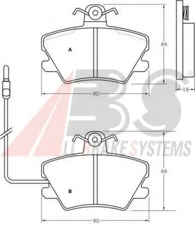 Комплект тормозных колодок, дисковый тормоз A.B.S. купить