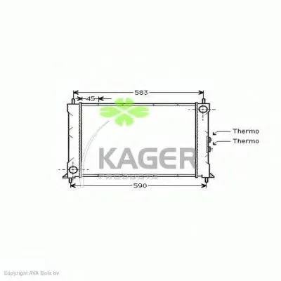 Радиатор, охлаждение двигателя KAGER купить