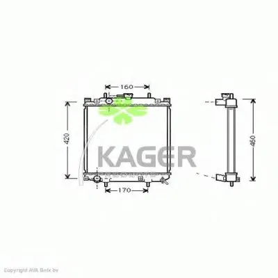Радиатор, охлаждение двигателя KAGER купить