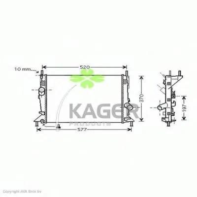 Радиатор, охлаждение двигателя KAGER купить