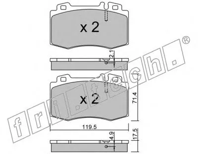 Комплект тормозных колодок, дисковый тормоз fri.tech. купить