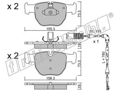 Комплект тормозных колодок, дисковый тормоз fri.tech. купить