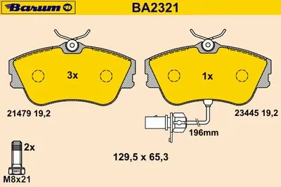 Комплект тормозных колодок, дисковый тормоз BARUM купить
