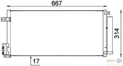 Конденсатор, кондиционер BEHR HELLA SERVICE HELLA купить