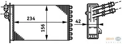 Теплообменник, отопление салона BEHR HELLA SERVICE HELLA купить