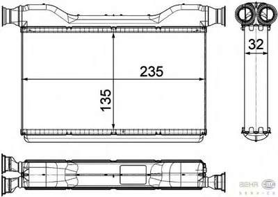 Теплообменник, отопление салона BEHR HELLA SERVICE HELLA купить
