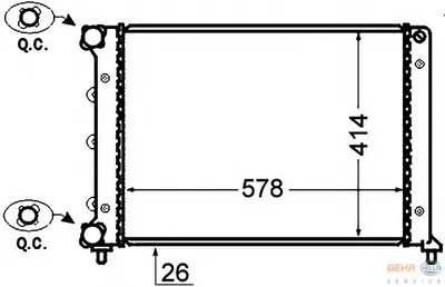 Радиатор, охлаждение двигателя BEHR HELLA SERVICE HELLA купить