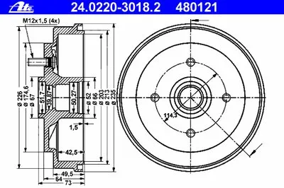 Тормозной барабан ATE купить