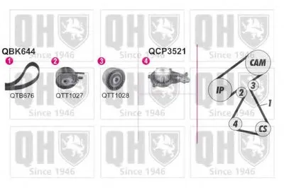 Водяной насос + комплект зубчатого ремня QUINTON HAZELL купить