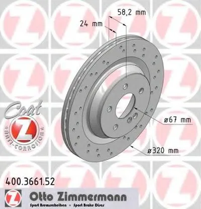 Тормозной диск SPORT BRAKE DISC COAT Z ZIMMERMANN купить