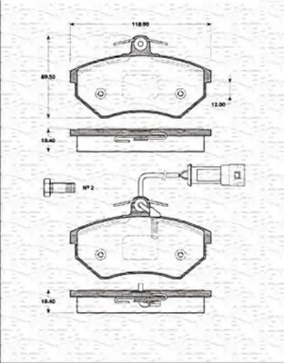 Комплект тормозных колодок, дисковый тормоз MAGNETI MARELLI купить