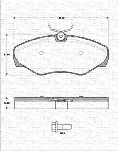 Комплект тормозных колодок, дисковый тормоз MAGNETI MARELLI купить