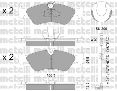 Комплект тормозных колодок, дисковый тормоз METELLI купить