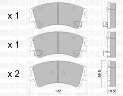 Комплект тормозных колодок, дисковый тормоз METELLI купить