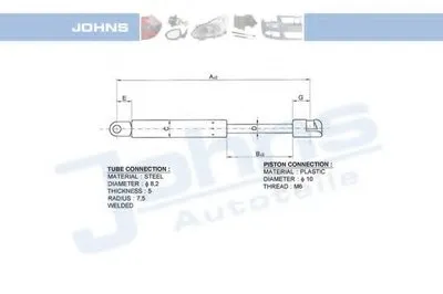 Газовая пружина, капот JOHNS купить