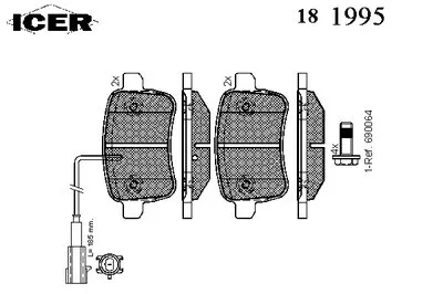 Комплект тормозных колодок, дисковый тормоз ICER купить