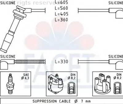 Комплект проводов зажигания FACET купить