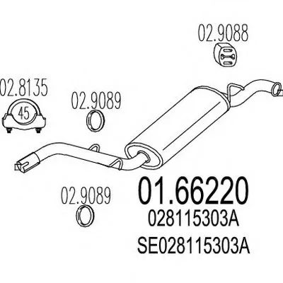 Глушитель выхлопных газов конечный MTS купить